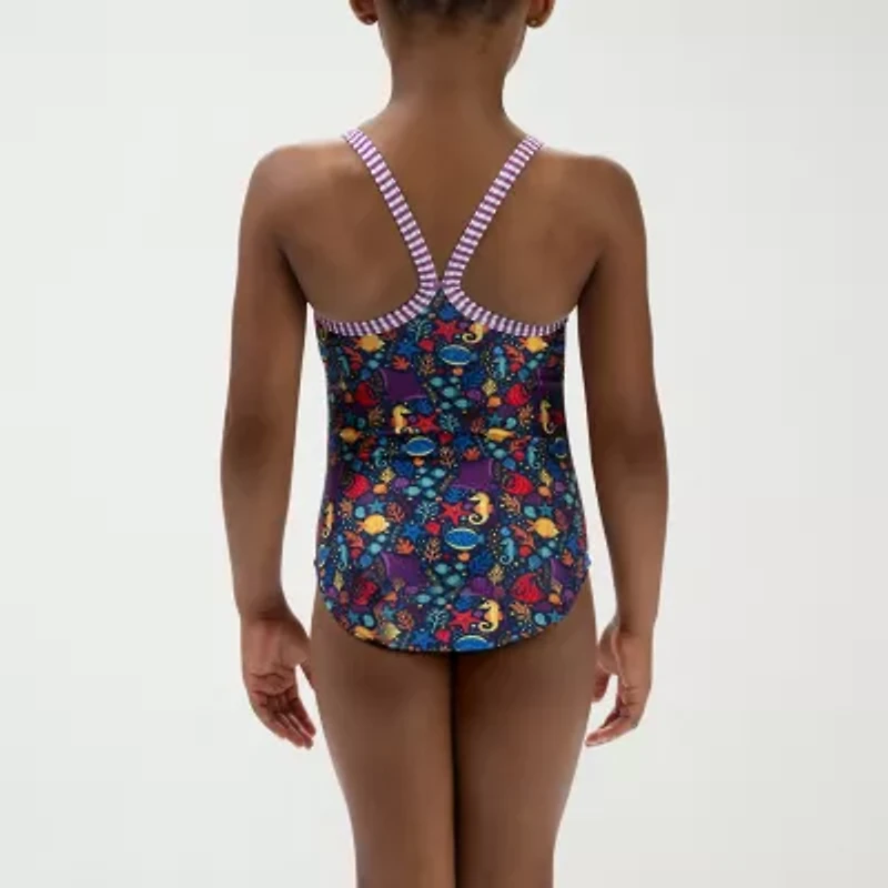 Dolfin Little & Big Kid Girls Easy-on + Easy-off One Piece Swimsuit