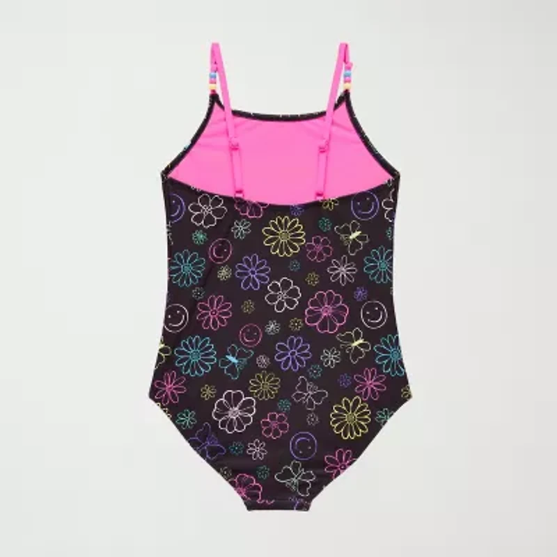 Thereabouts Little & Big Kid Girls Striped One Piece Swimsuit