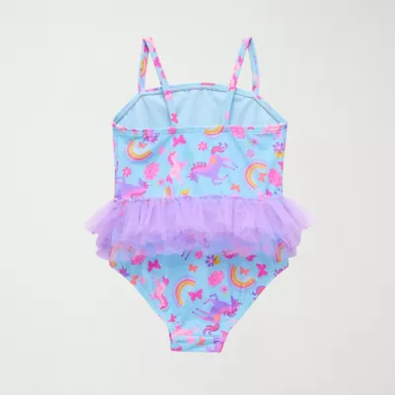 Okie Dokie Toddler & Little Girls Striped One Piece Swimsuit