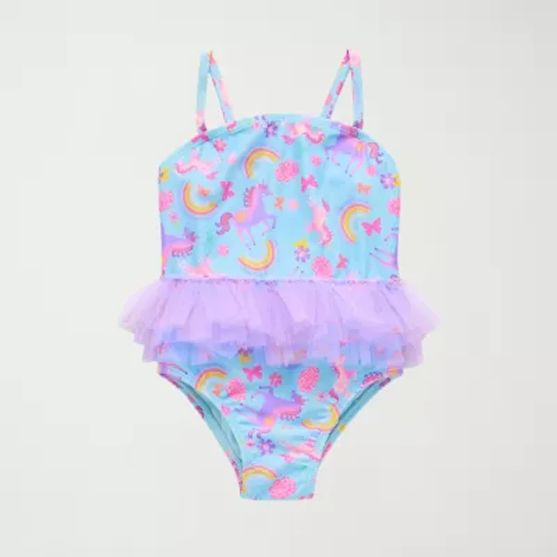 Okie Dokie Toddler & Little Girls Striped One Piece Swimsuit