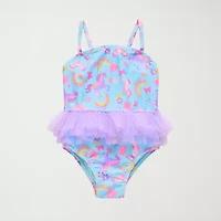 Okie Dokie Toddler & Little Girls Striped One Piece Swimsuit