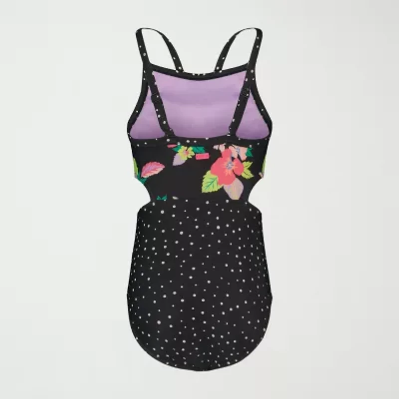 Roxy Big Kid Girls Floral Sleeveless One Piece Swimsuit