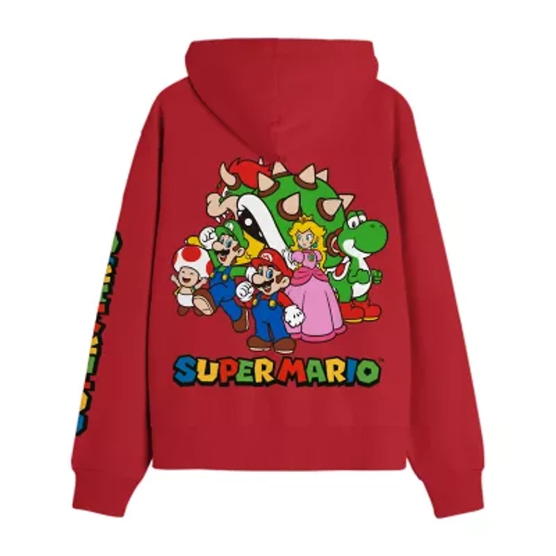 Novelty Mens Long Sleeve Super Mario Fleece Hoodie