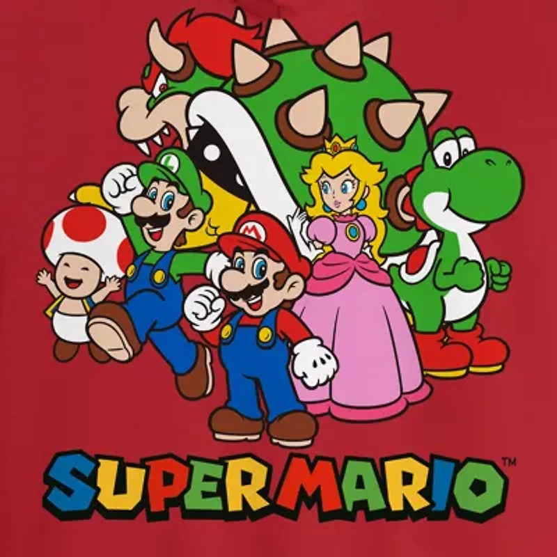 Novelty Mens Long Sleeve Super Mario Fleece Hoodie