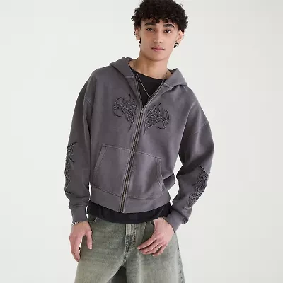 AEROPOSTALE Cloud Soft Graphic Mens Long Sleeve Fleece Zipper Hoodie