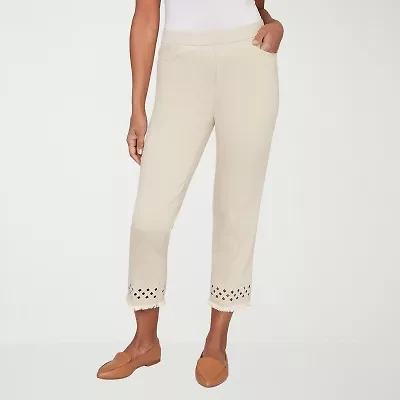Alfred Dunner Detail Driven Womens Straight Ankle Pant