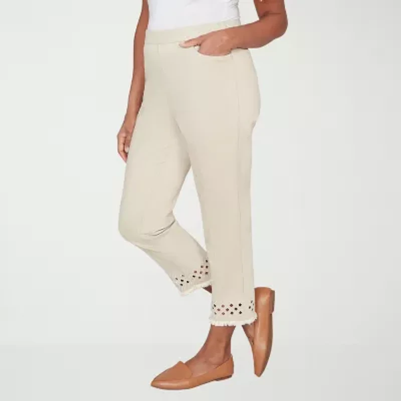Alfred Dunner Detail Driven Womens Straight Ankle Pant