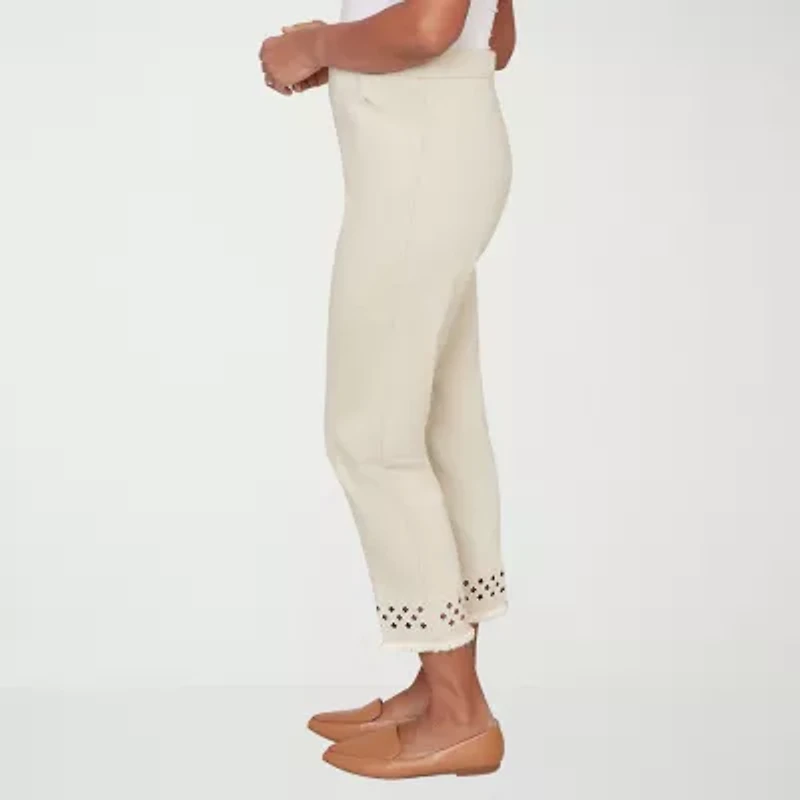 Alfred Dunner Detail Driven Womens Straight Ankle Pant