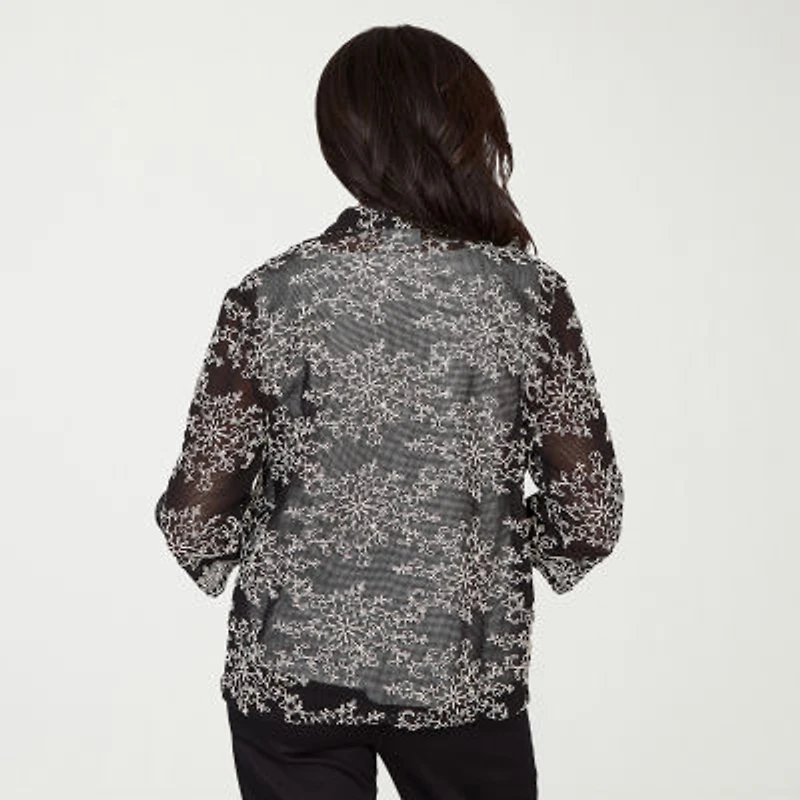 Alfred Dunner Detail Driven Womens 3/4 Sleeve Layered Top