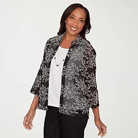 Alfred Dunner Detail Driven Womens 3/4 Sleeve Layered Top