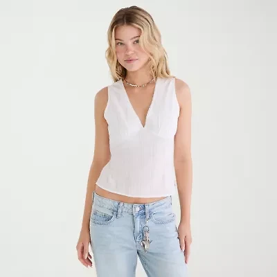AEROPOSTALE Womens Juniors V Neck Sleeveless Tank Top