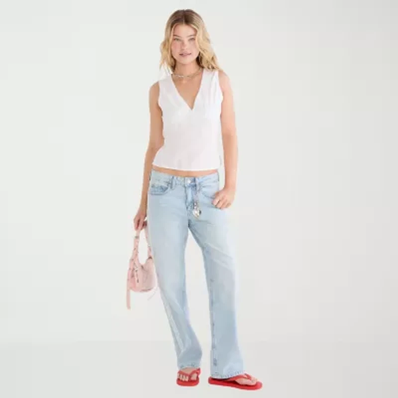 AEROPOSTALE Womens Juniors V Neck Sleeveless Tank Top