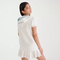 AEROPOSTALE Womens Juniors Short Sleeve Zipper Hoodie
