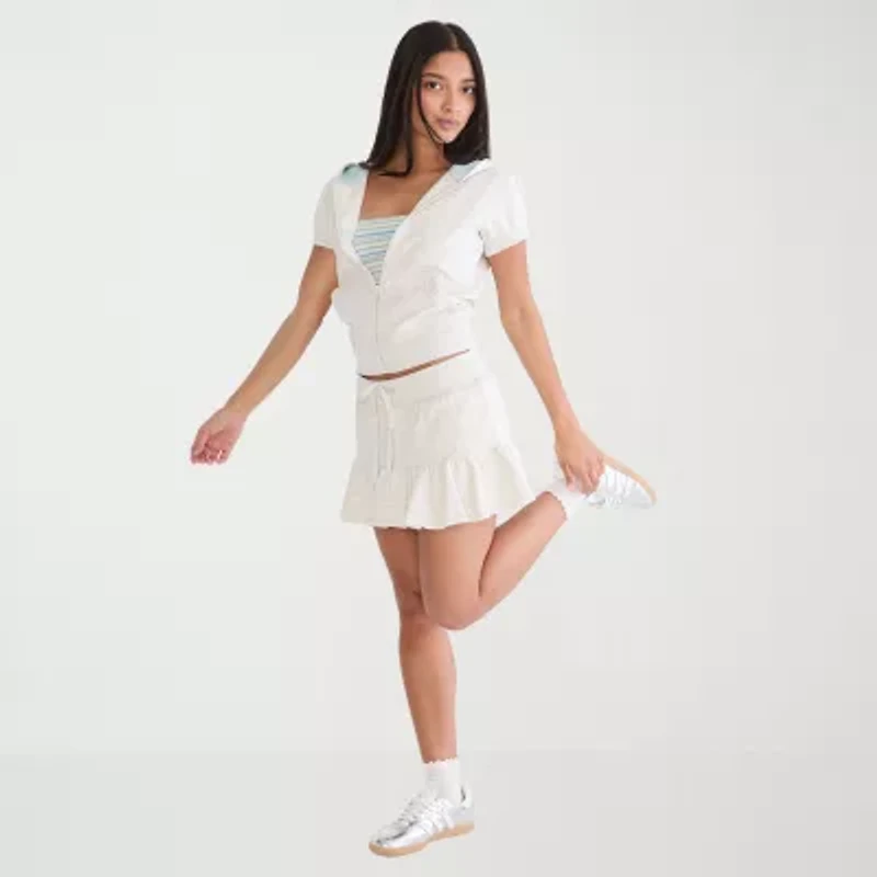 AEROPOSTALE Womens Juniors Short Sleeve Zipper Hoodie