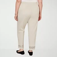 Alfred Dunner Detail Driven Womens Plus Straight Ankle Pant