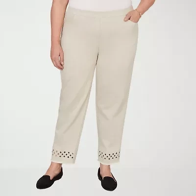 Alfred Dunner Detail Driven Womens Plus Straight Ankle Pant