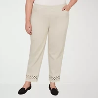 Alfred Dunner Detail Driven Womens Plus Straight Ankle Pant