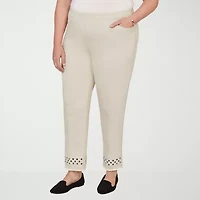 Alfred Dunner Detail Driven Womens Plus Straight Ankle Pant