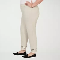 Alfred Dunner Detail Driven Womens Plus Straight Ankle Pant