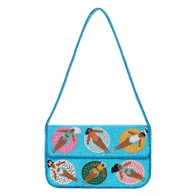 SOL and MER Beaded Pool Ladies Shoulder Bag