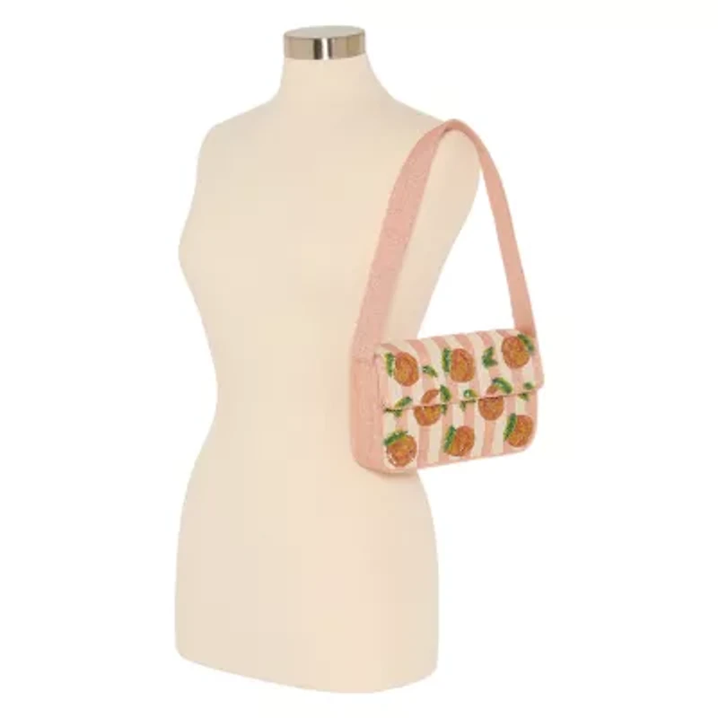 SOL and MER Beaded Peaches Shoulder Bag