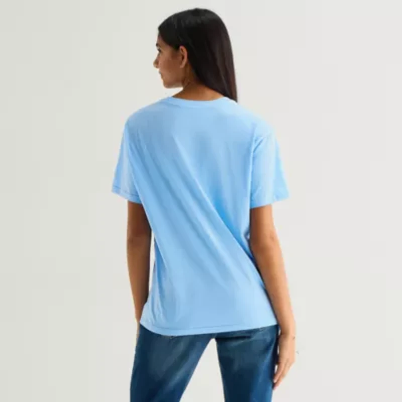 Pompompurri Boyfriend Tee Womens Juniors Crew Neck Short Sleeve Regular Fit Hello Kitty Graphic T-Shirt