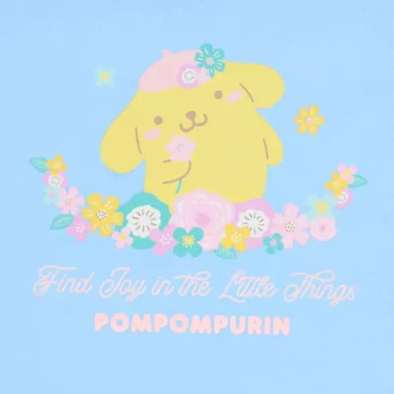 Pompompurri Boyfriend Tee Womens Juniors Crew Neck Short Sleeve Regular Fit Hello Kitty Graphic T-Shirt