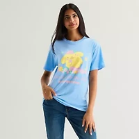 Pompompurri Boyfriend Tee Womens Juniors Crew Neck Short Sleeve Regular Fit Hello Kitty Graphic T-Shirt