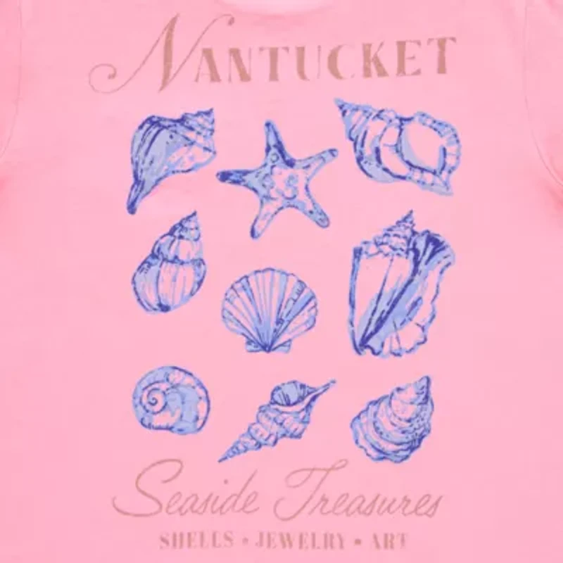 Nantucket Boyfreind Tee Womens Crew Neck Short Sleeve Regular Fit Graphic T-Shirt