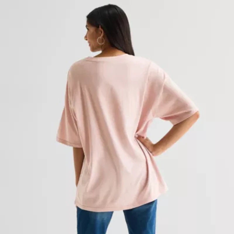 Lizzie Mcguire Oversized Tee Womens Crew Neck Short Sleeve Regular Fit Graphic T-Shirt