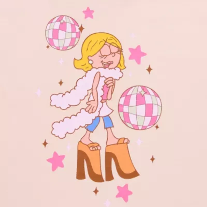 Lizzie Mcguire Oversized Tee Womens Crew Neck Short Sleeve Regular Fit Graphic T-Shirt