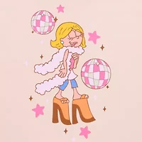 Lizzie Mcguire Oversized Tee Womens Crew Neck Short Sleeve Regular Fit Graphic T-Shirt