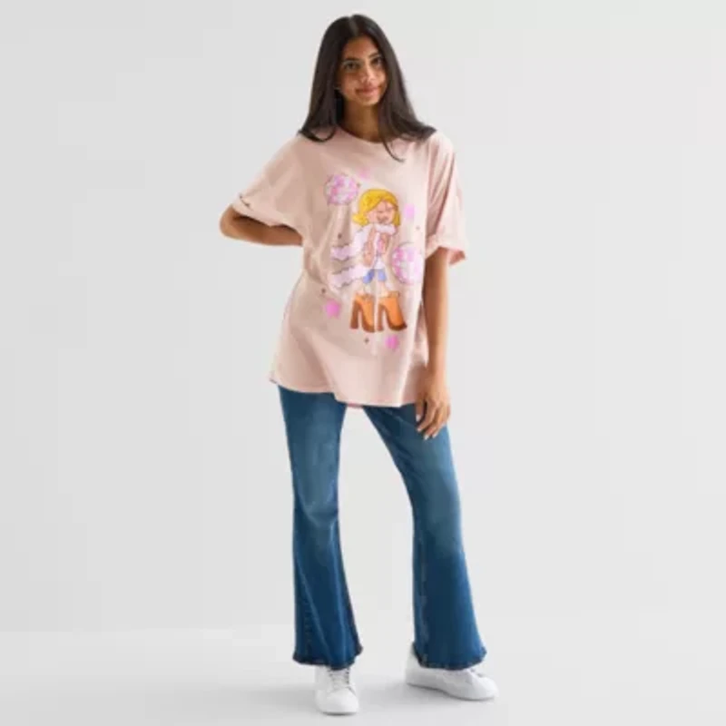 Lizzie Mcguire Oversized Tee Womens Crew Neck Short Sleeve Regular Fit Graphic T-Shirt