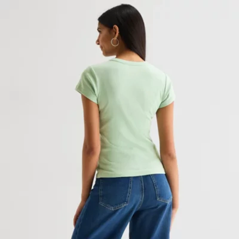 Bambi Baby Tee Womens Crew Neck Short Sleeve Regular Fit Graphic T-Shirt