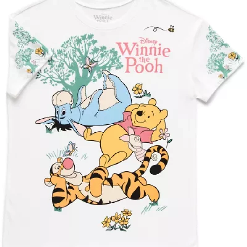 Boyfriend Tee Womens Crew Neck Short Sleeve Regular Fit Winnie The Pooh Graphic T-Shirt