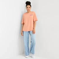 New World Hawaii Womens Juniors Crew Neck Short Sleeve Oversized Graphic T-Shirt