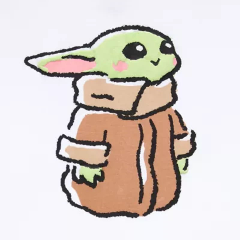 Grogu Womens Juniors Crew Neck Short Sleeve Oversized Star Wars Graphic T-Shirt