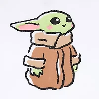 Grogu Womens Juniors Crew Neck Short Sleeve Oversized Star Wars Graphic T-Shirt