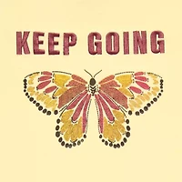 Butterfly Keep Going Boyfriend Tee Womens Juniors Crew Neck Short Sleeve Regular Fit Graphic T-Shirt