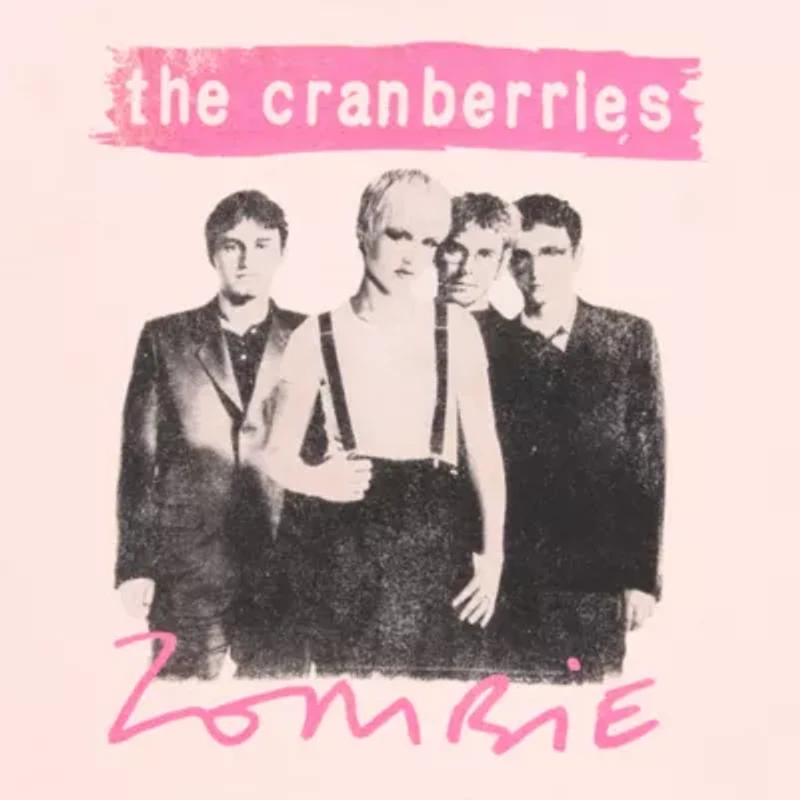 New World Cranberries Off The Shoulder Tee Womens Juniors Asymmetrical Neck Short Sleeve Regular Fit Graphic T-Shirt