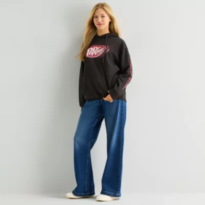 Dr Pepper Womens Juniors Long Sleeve Fleece Hoodie