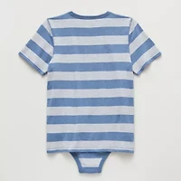 Thereabouts Little & Big Kid Boys Bodysuit Closure Easy-on + Easy-off Adaptive Crew Neck Short Sleeve