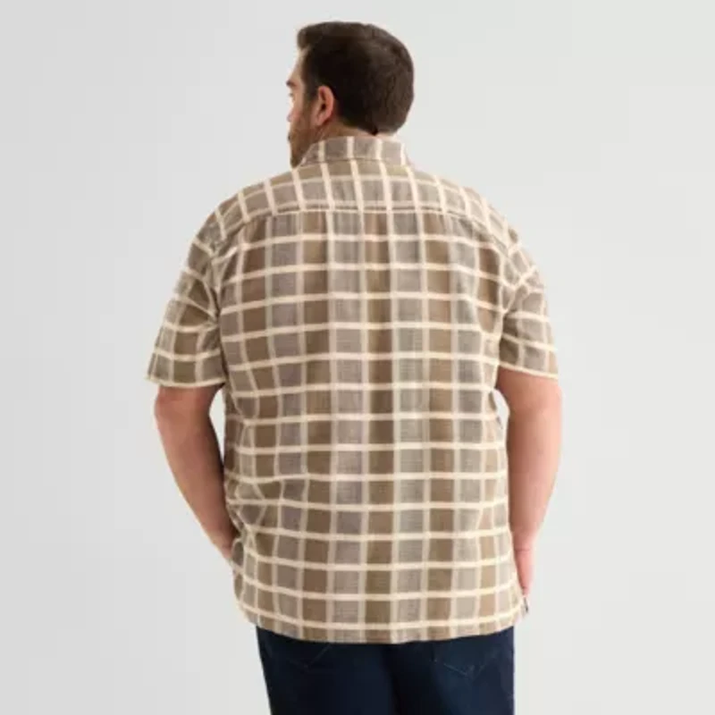 mutual weave Mens Short Sleeve Classic Fit Big and Tall Button-Down Shirt