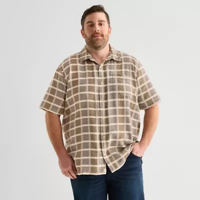 mutual weave Mens Short Sleeve Classic Fit Big and Tall Button-Down Shirt