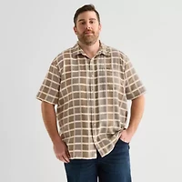 mutual weave Mens Short Sleeve Classic Fit Big and Tall Button-Down Shirt