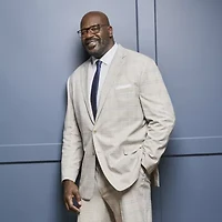 Shaquille O'Neal XLG™ Mens Stretch Fabric Plaid Big and Tall Suit Jacket