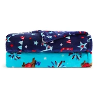 Home Expressions Velvet Plush Americana Print 50x60 Throw