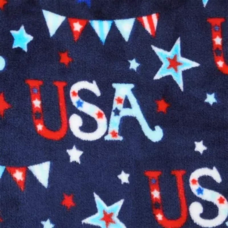 Home Expressions Velvet Plush Americana Print 50x60 Throw