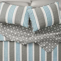 Linery Coastal Stripe Reversible Quilt Set