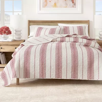 Linery Farmhouse Stripe Reversible Quilt Set